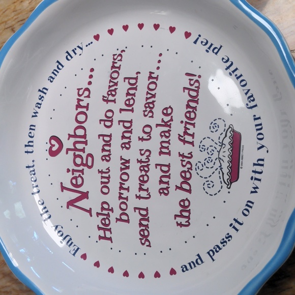ABBY PRESS Neighbors Pie Plate dish - Picture 2 of 4